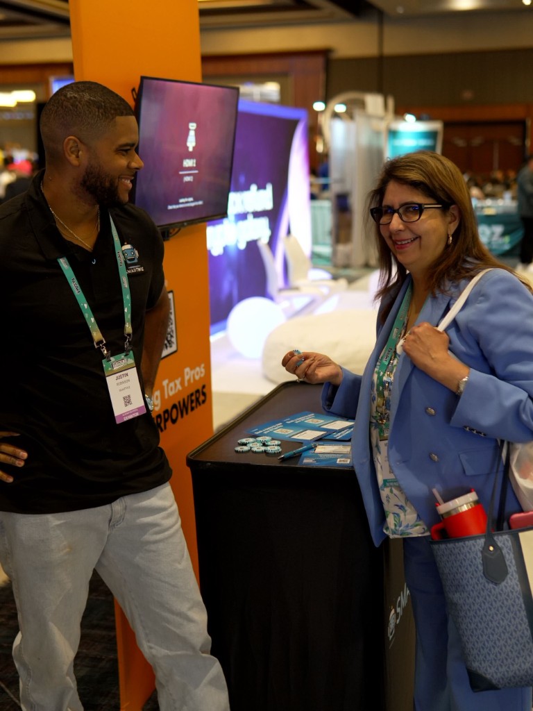SmartWiz team member speaking with a tax professional
